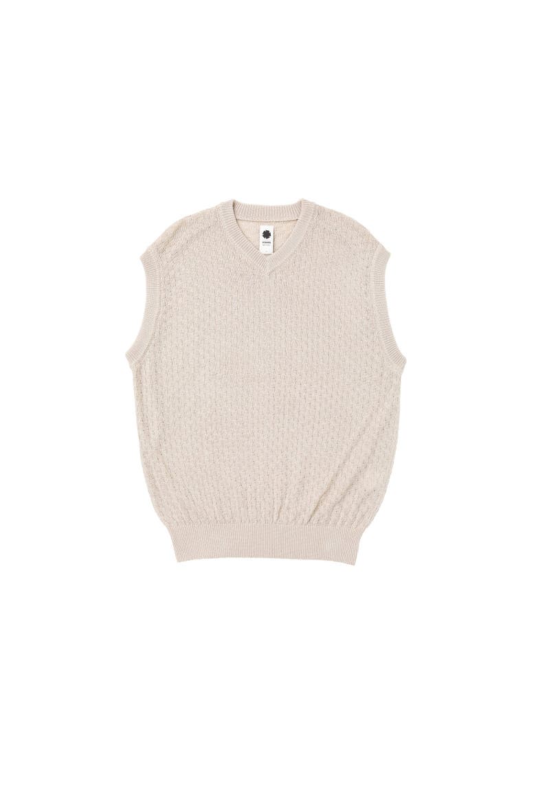 Checkered Sweater Vest, Main, color, Ivory