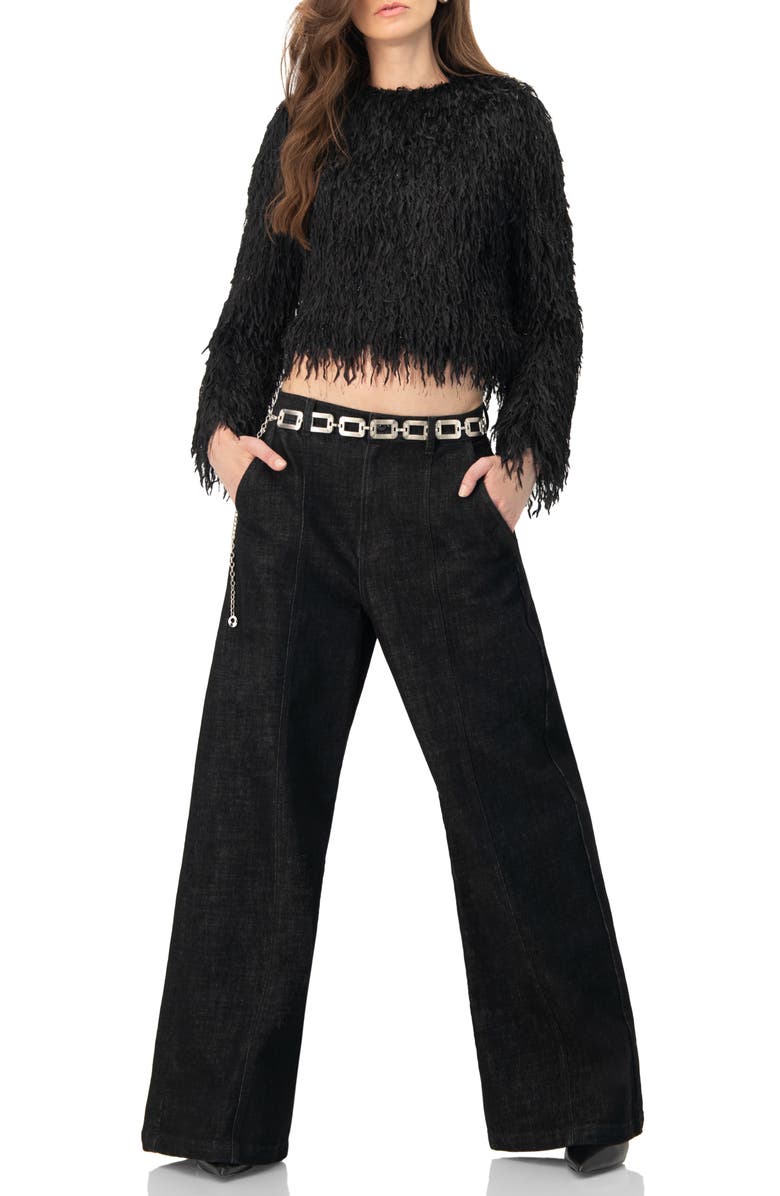 IVONNE Straight Fit Round Neck Blouse, Alternate, color, Black