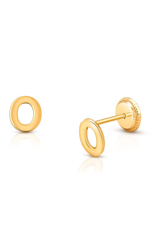 Tiny Blessings 14k Gold Initial Studs Screw Back Earrings In Gold