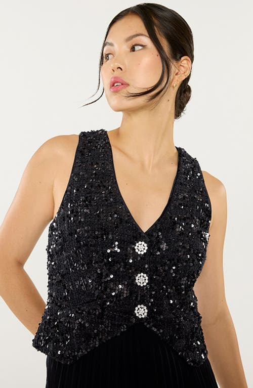 Likely Dorothea Sequin Pleated Sleeveless Midi Dress In Animal Print