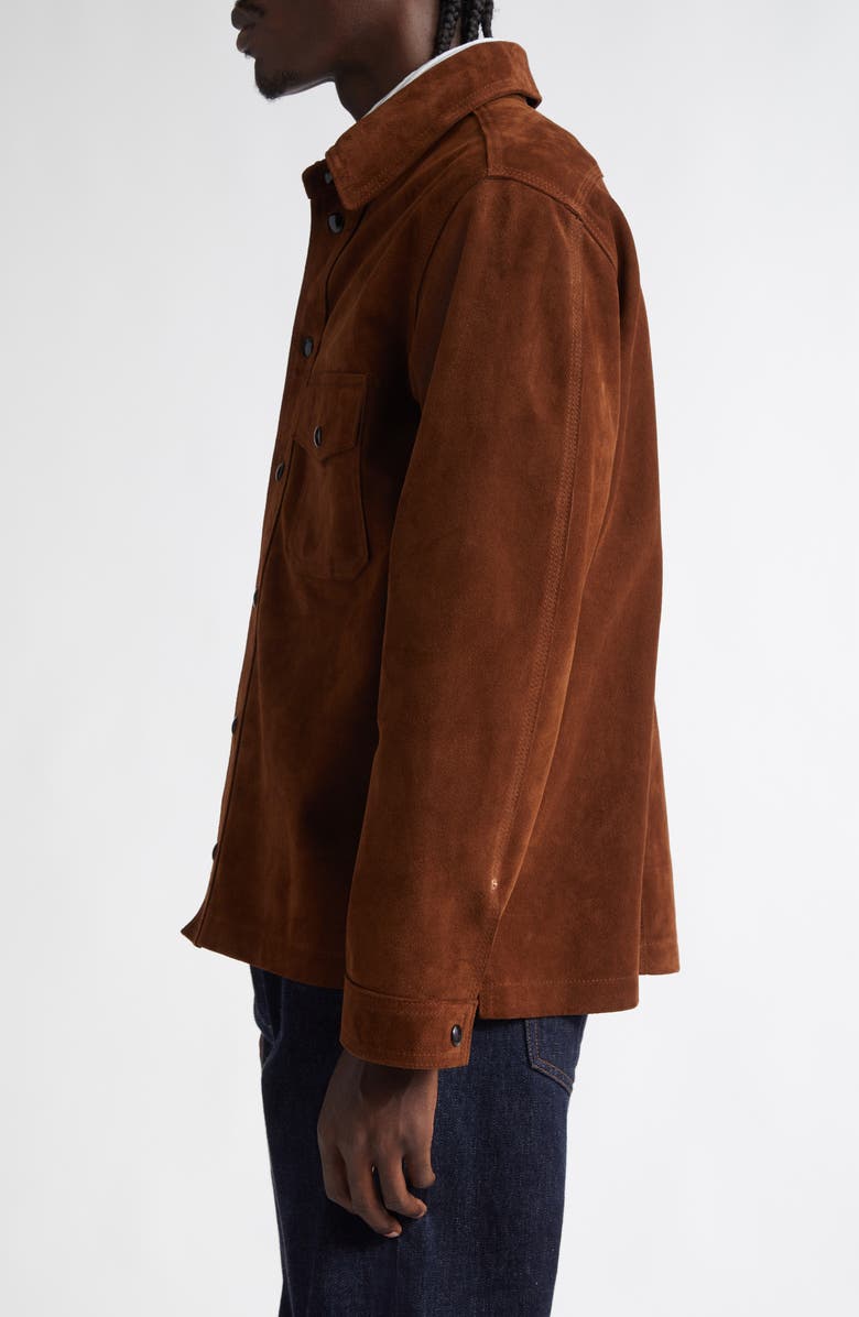 Drake's Suede Button-Up Overshirt, Alternate, color,