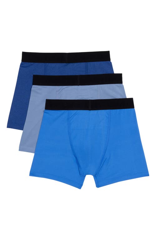 Calvin Klein Kids' Assorted 3-pack Performance Mesh Boxer Briefs In Blue Multi