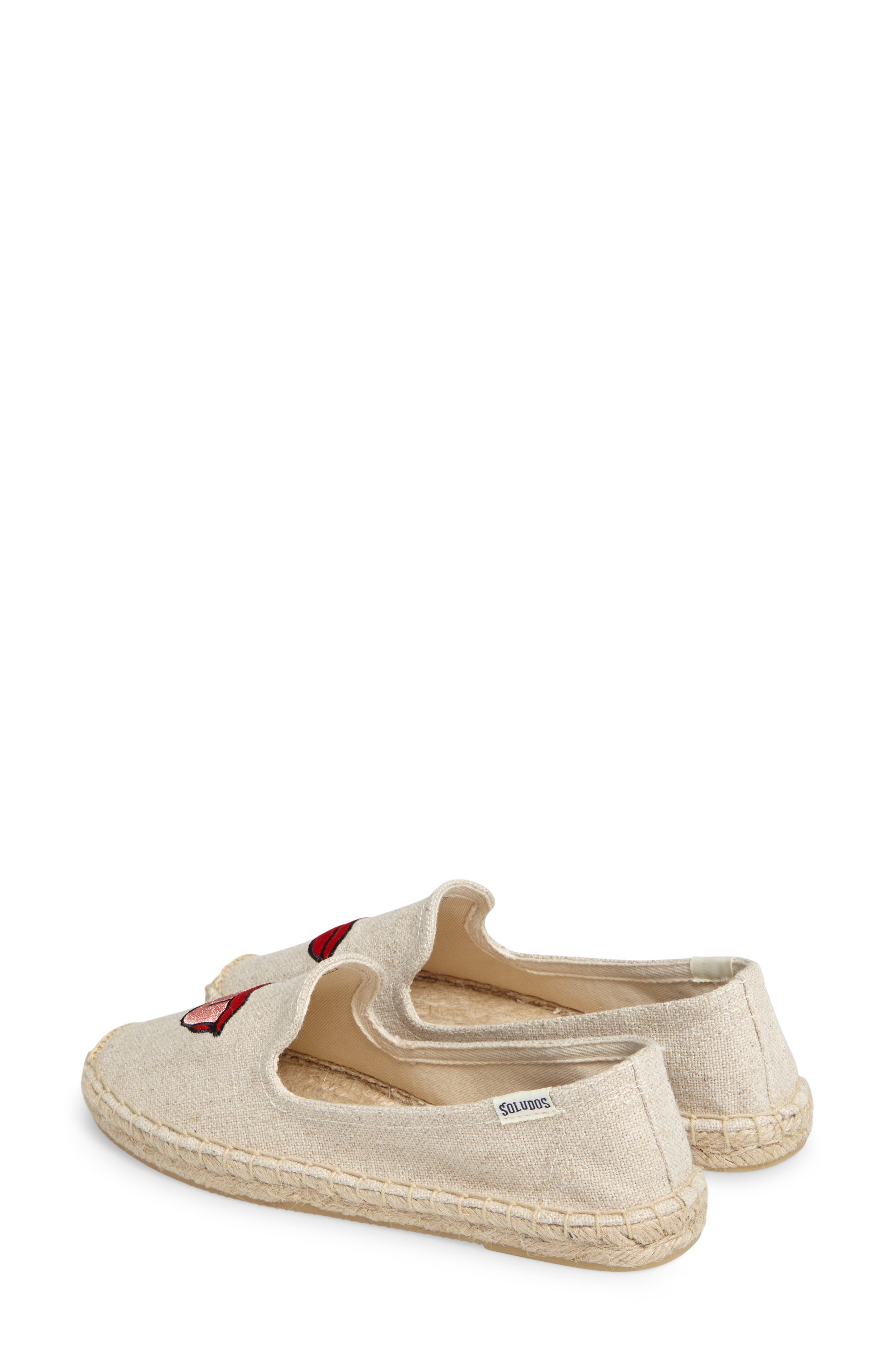 Soludos Lip Embroidered Espadrille, Alternate, color, 