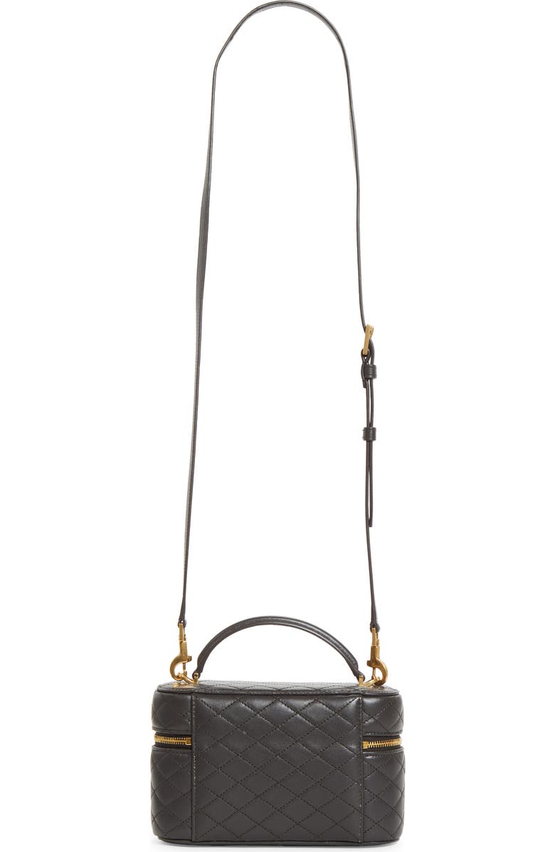 Saint Laurent Mini Gaby Quilted Leather Vanity Case, Alternate, color, Urban Grey
