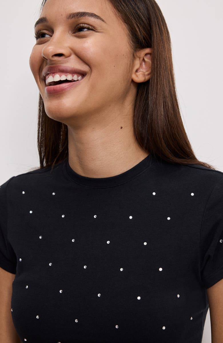 Good American Crystal Baby Tee, Alternate, color, 