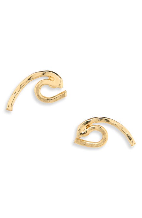 Teeny Wave Stud Earrings
