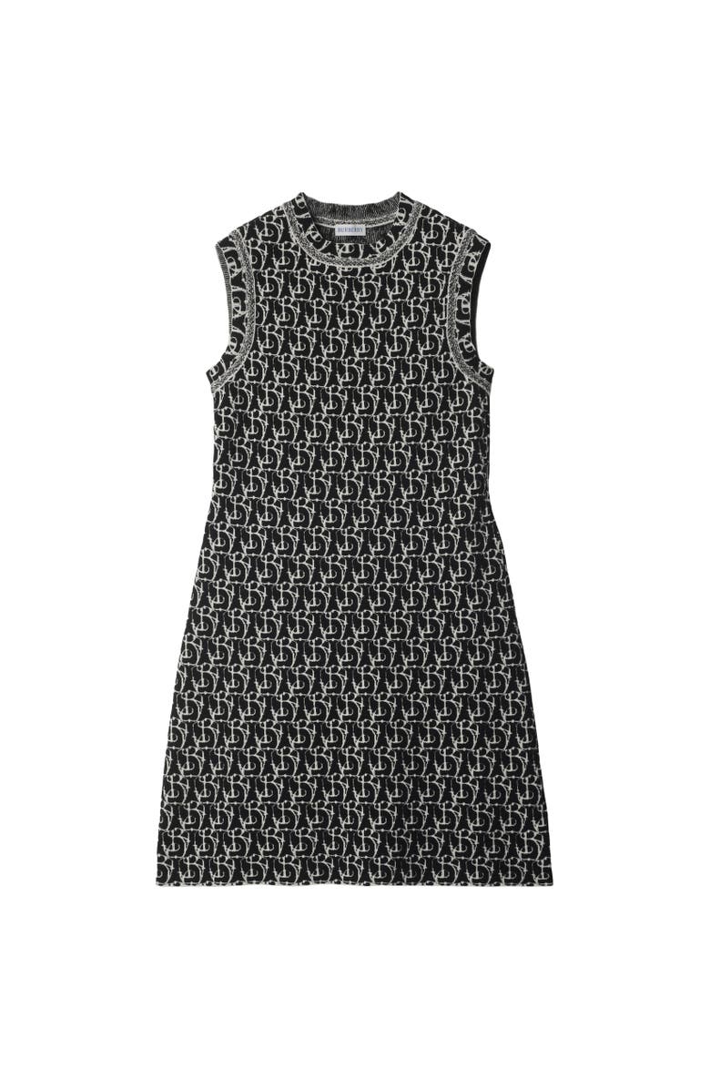 Burberry B Charm Wool Blend Dress, Alternate, color, Black