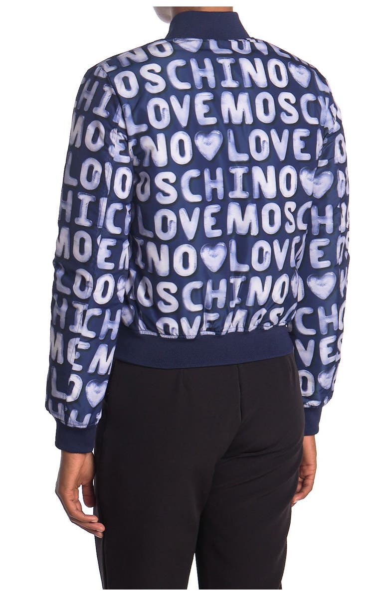 Love Moschino Giubbino Bomber With All Over Logo, Main, color,