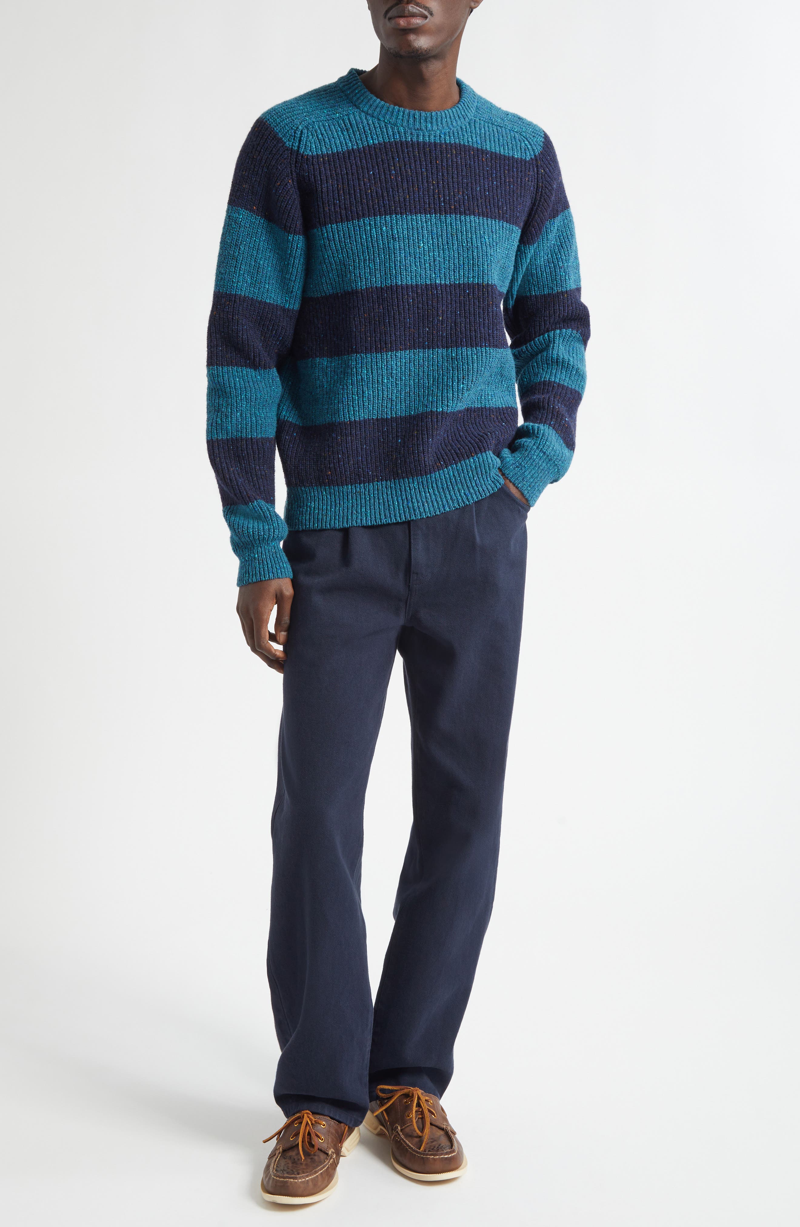 Stripe Donegal Wool Sweater - image 2