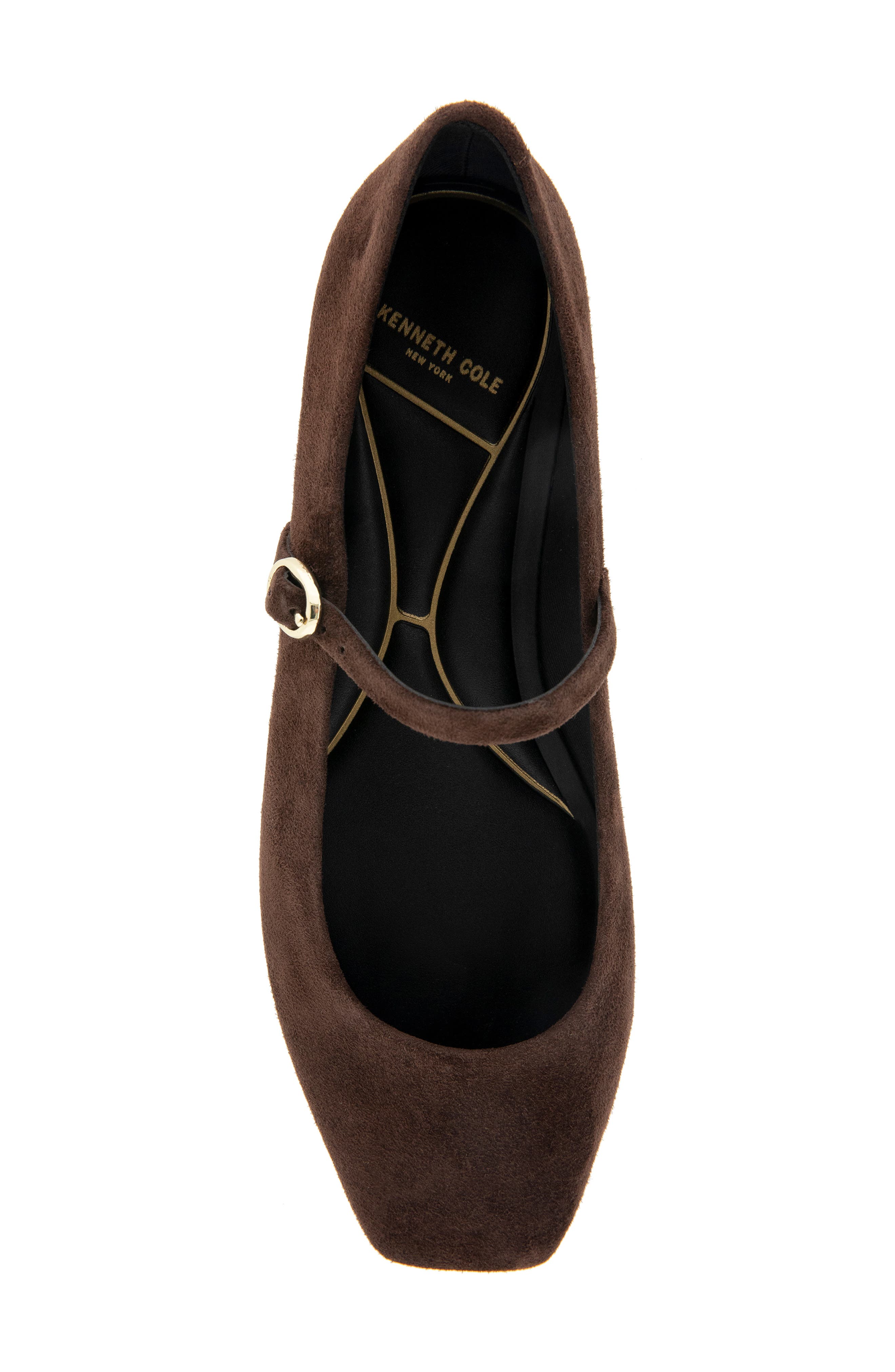 Kenneth Cole Jasper Mary Jane Flat, Alternate, color, Chocolate Suede