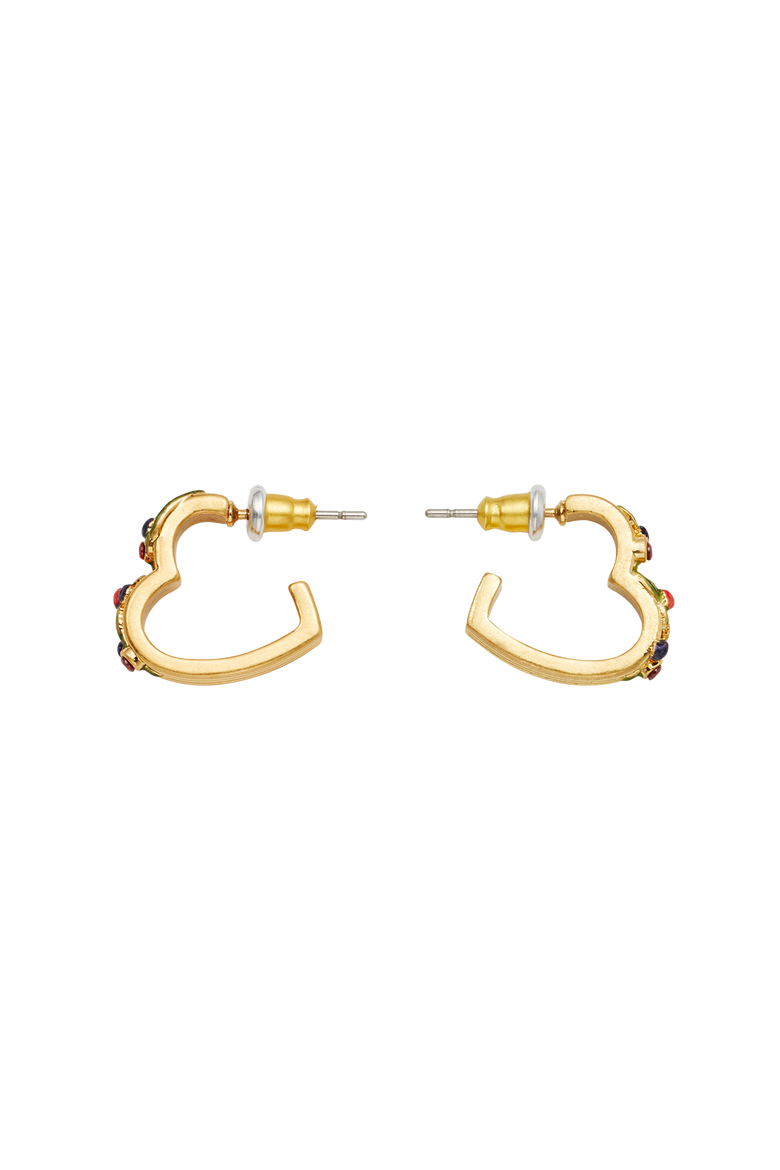 Orla Hedgerow Heart Hoop Earrings, Alternate, color, Gold