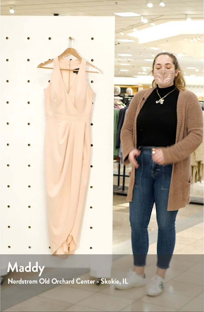 Xscape Tulip Hem Sleeveless Crepe Gown, sales video thumbnail
