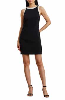Lauren Ralph Lauren Two Tone Sleeveless Crepe Dress