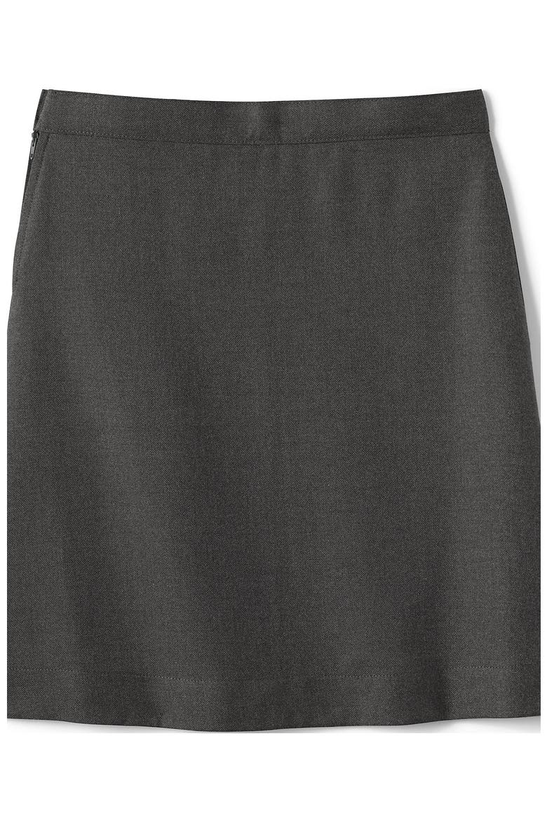 Girls Slim Solid A-line Skirt Below the Knee, Alternate, color, Gray