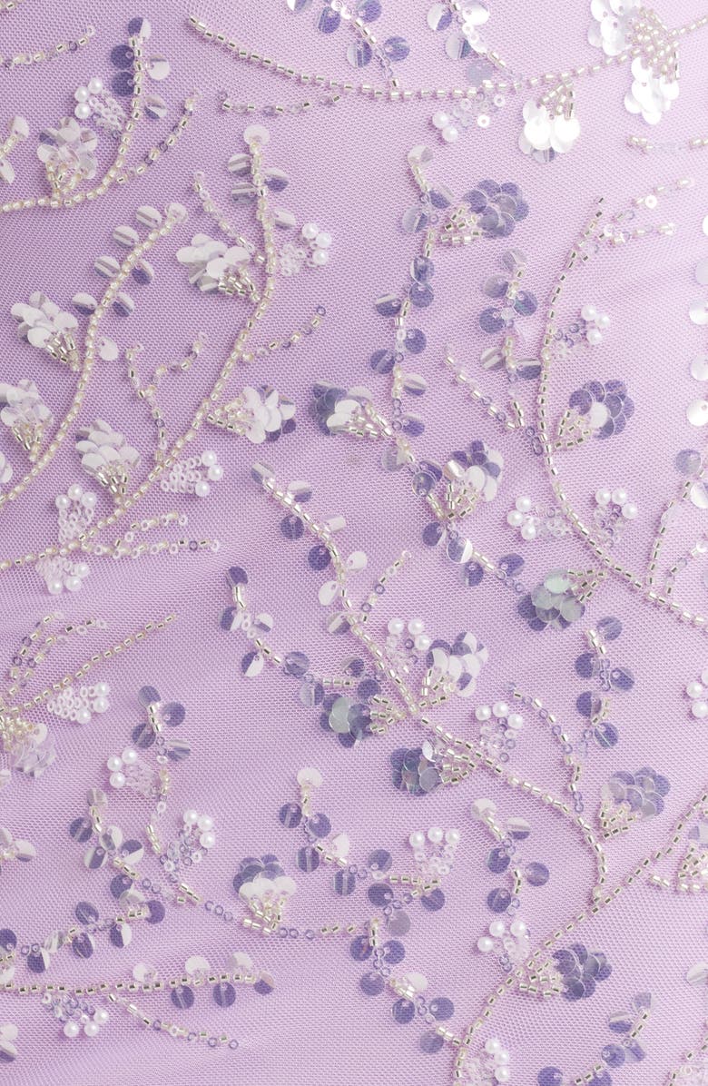 Jump Apparel Beaded Floral Cocktail Minidress, Alternate, color, Lilac