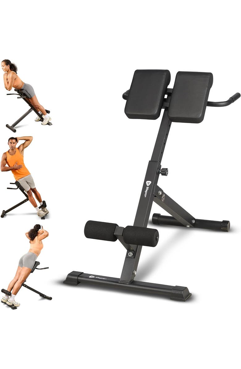 Lifepro Sculpt Trainer Roman Chair leg extension machine for Home Gym, Main, color, Black Lite