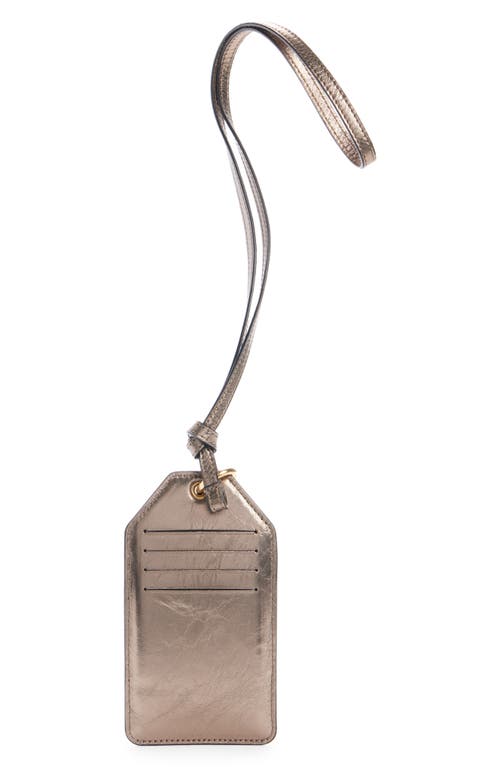Chloé Banana Metallic Leather Bag Charm In 074 Shiny Grey