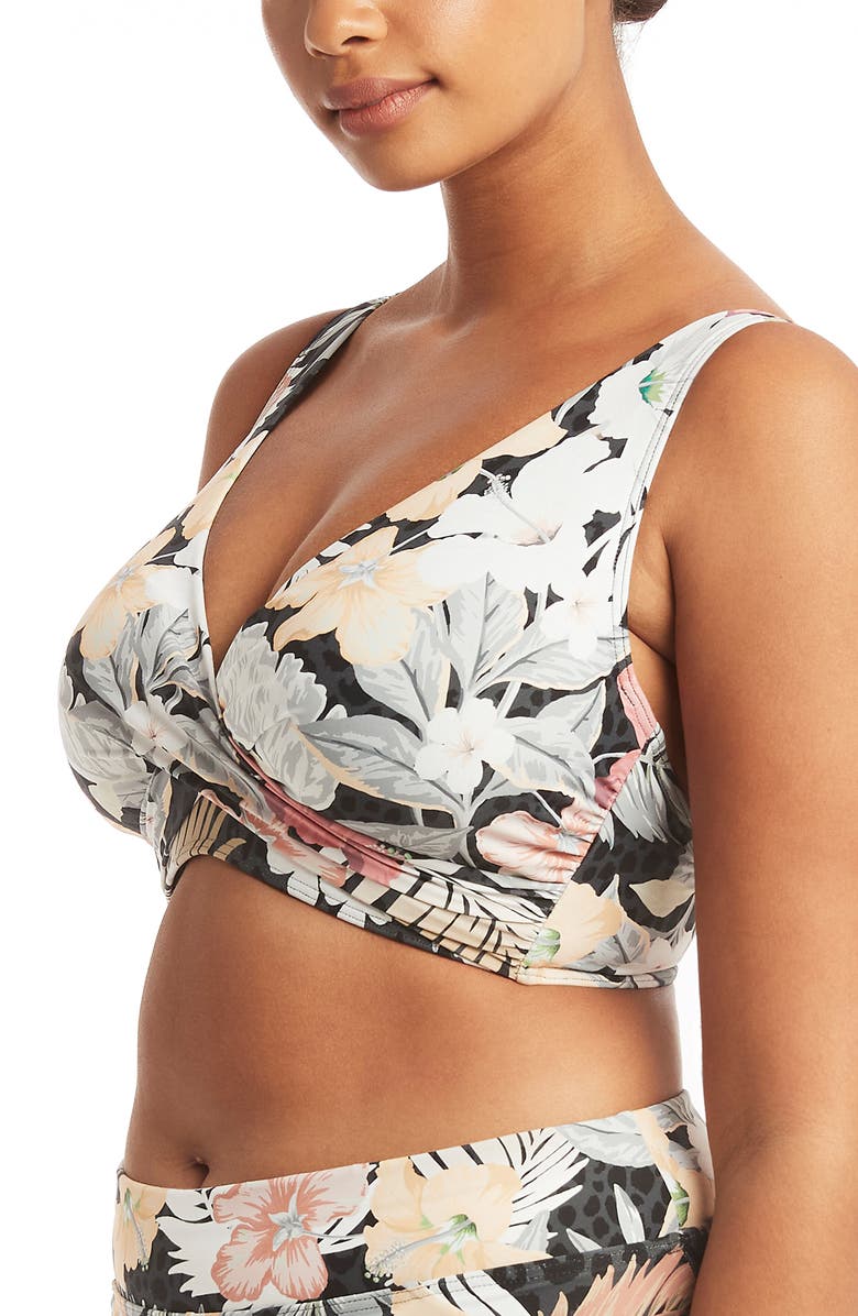 Sea Level Calypso Floral Print G-Cup Underwire Bikini Top, Alternate, color,