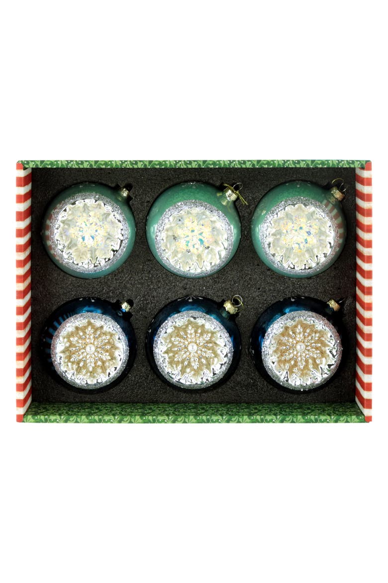 Reflective Ball Ornament, Box of 6, Alternate, color, Royal Blue