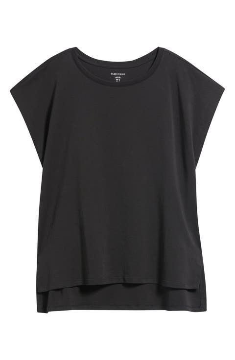 Jewel Neck Organic Cotton Pajama Top