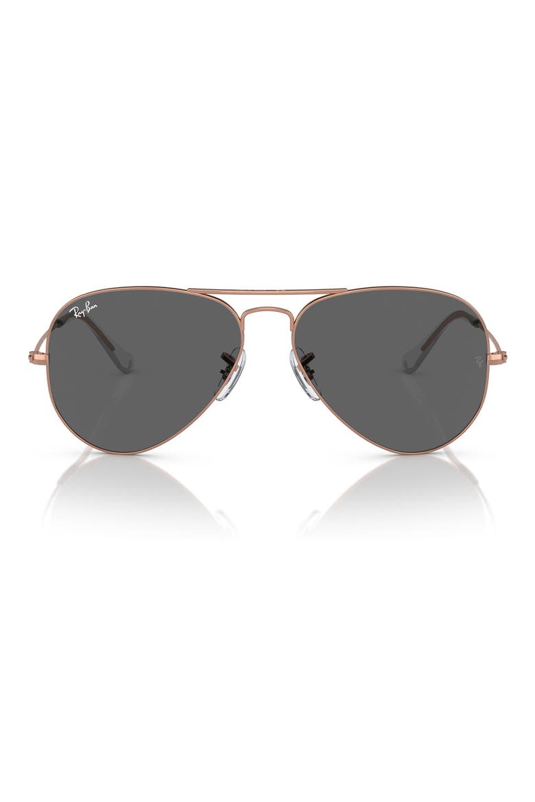 55mm Pilot Aviator Sunglasses, Main, color, DARK GREY