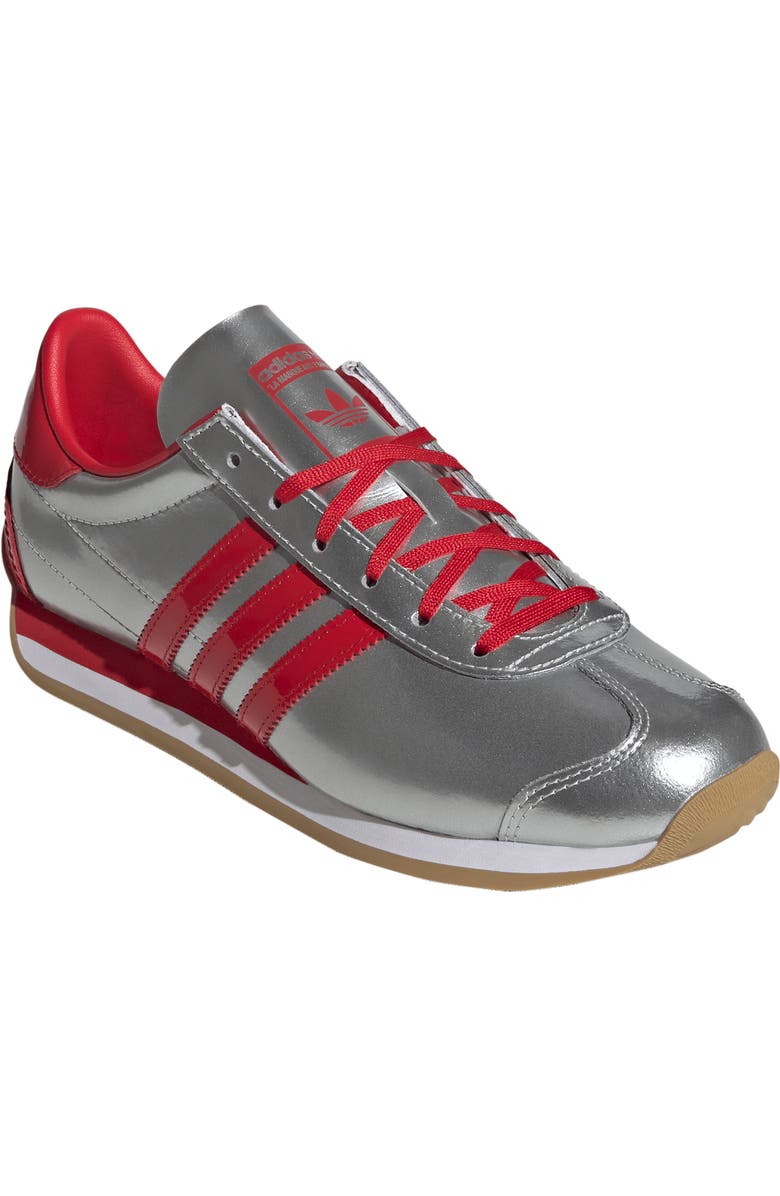 adidas Country Low Top Sneaker, Main, color, Silver Met/ Scarlet/ White
