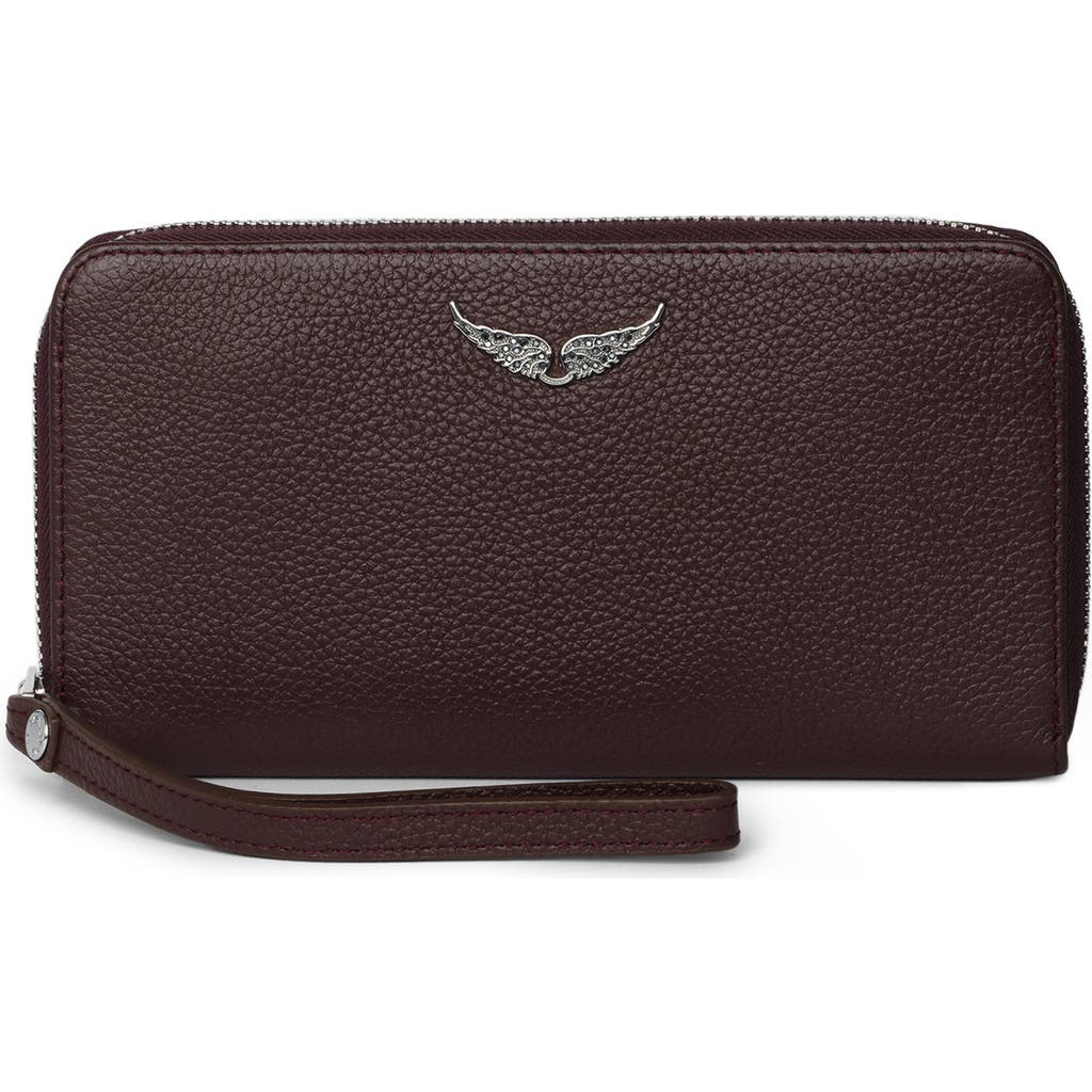 Zadig & Voltaire Compagnon Leather Zip Wallet In Red