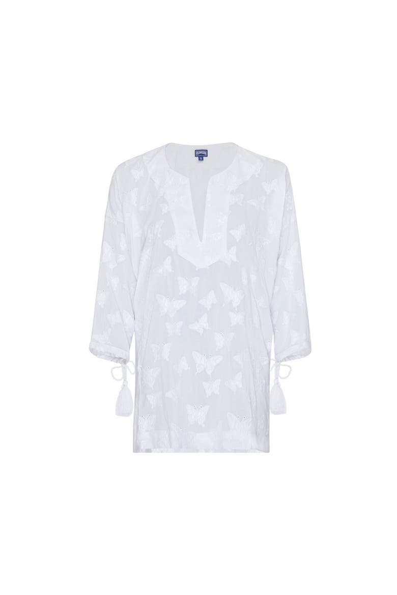 Women's Disco Butterflies Rayon Dress, Alternate, color, BLANC