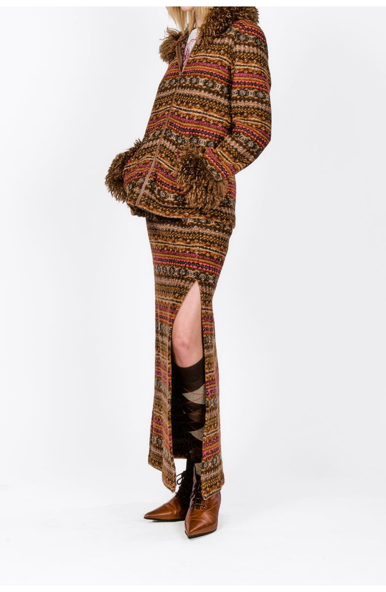 Anna Sui Fair Isle Fleece Maxi Skirt, Alternate, color, 