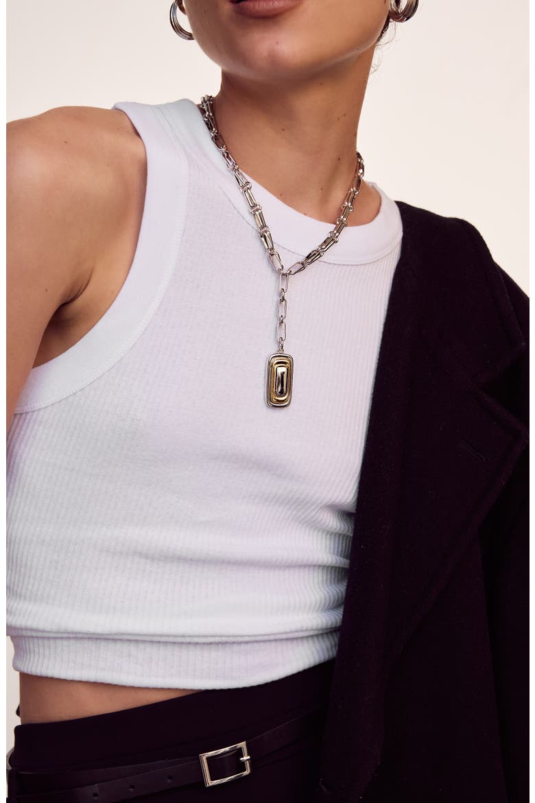 Dalia Two-Tone Y-Necklace, Alternate, color, SILVER