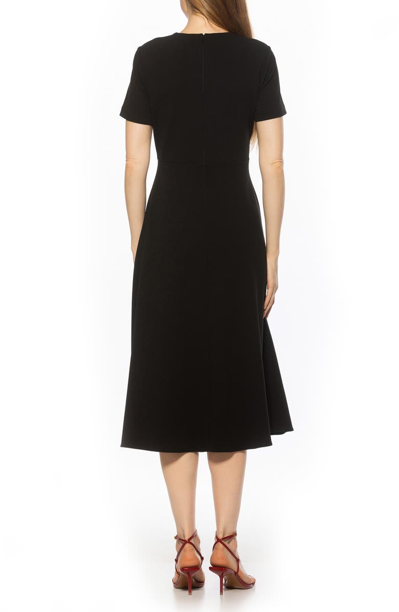 Alexia Admor Xi Gathered Waist Midi Dress, Alternate, color, Black