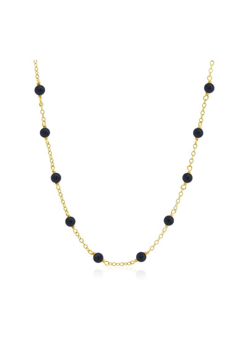 Onyx Bead Chain Necklace, Main, color, Onyx