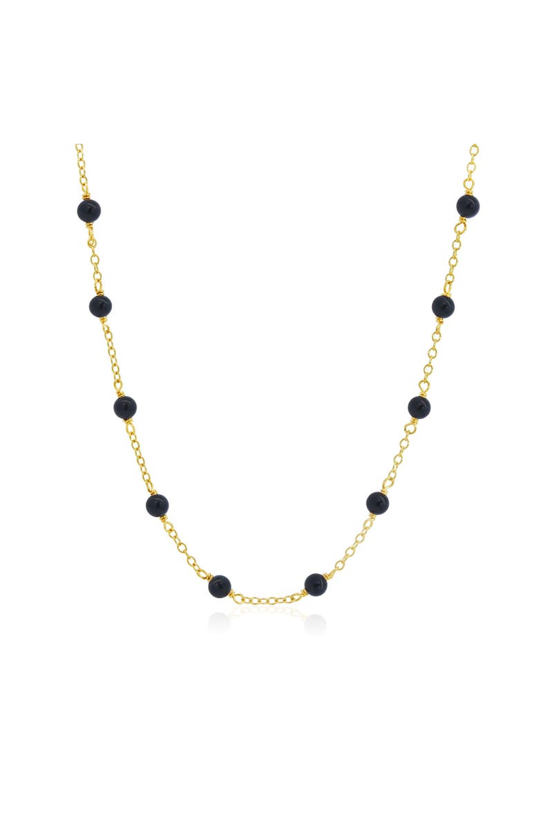 The Lovery Fine Jewelry Onyx Bead Chain Necklace, Main, color, Onyx