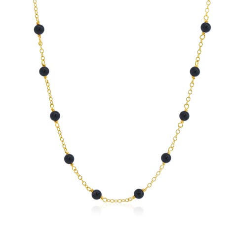Onyx Bead Chain Necklace