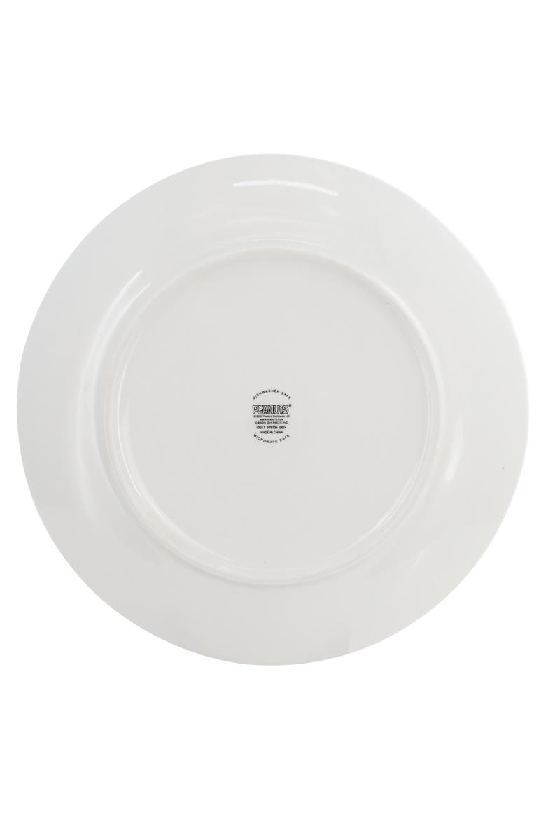 Xmas 8 Piece 10.5 Inch Round Stoneware Dinner Plate Set, Alternate, color, White