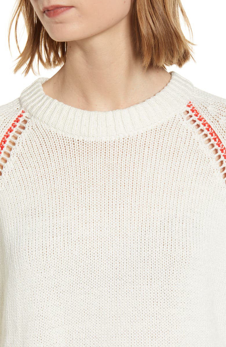 Ninety Percent Contrast Stitch Slouchy Sweater, Alternate, color, 