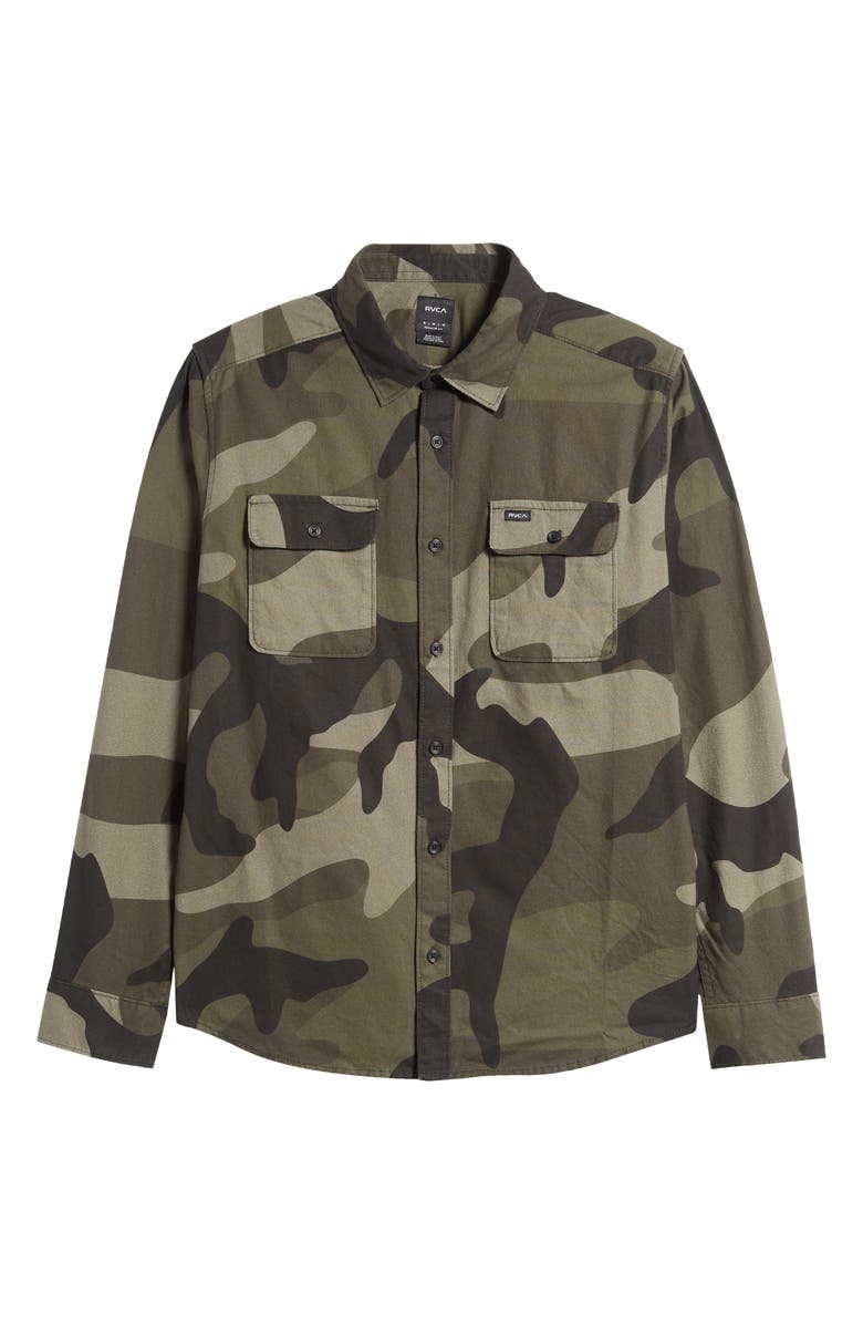 RVCA Panhandle Camo Cotton Flanne Button-Up Shirt, Alternate, color, 