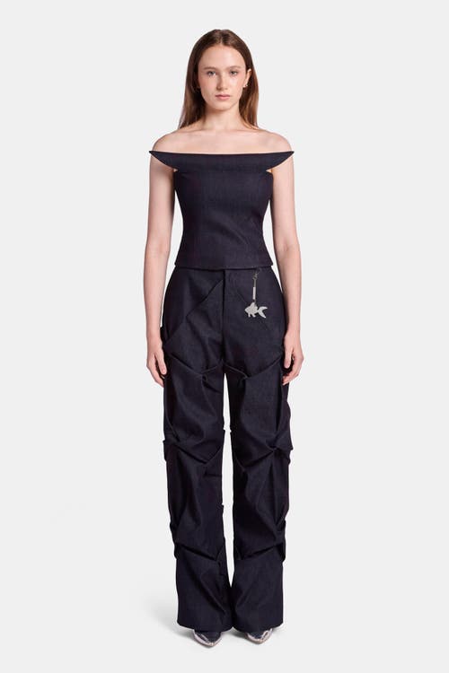 Kate Barton Symmetrical Sculpted Denim Corset In Black