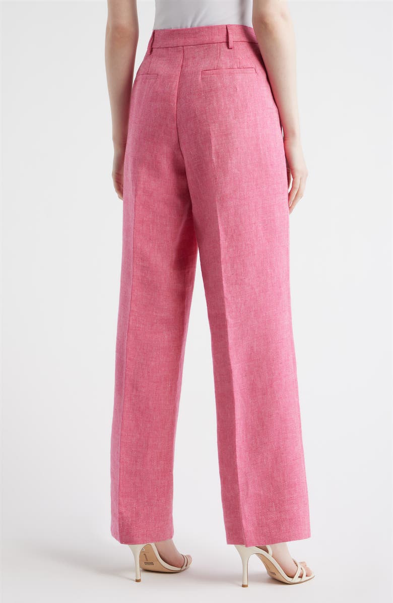 Elie Tahari The Kenna Wide Leg Linen Pants, Alternate, color, Plum Rose