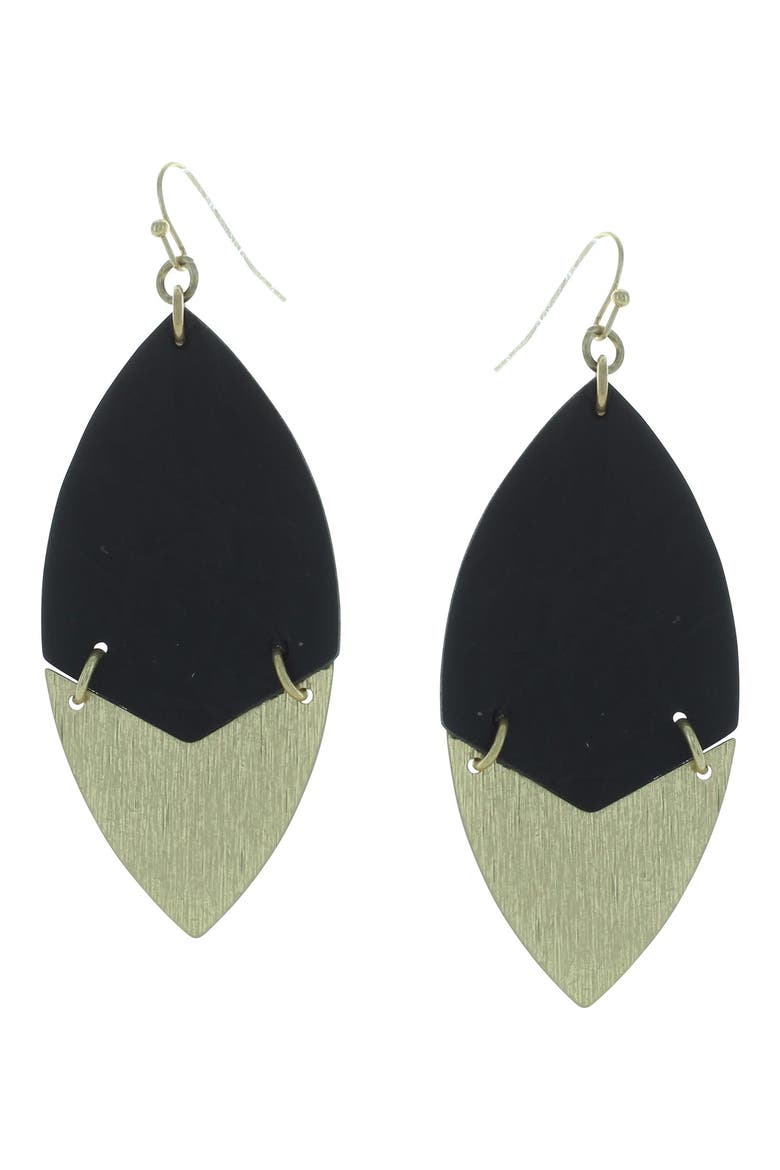 Gold-Plated Quinn Split Earrings, Main, color, WORN GOLD / BLACK