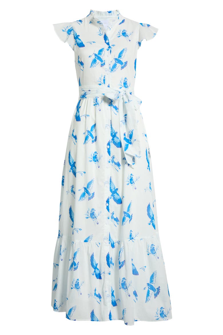 Lenira A-Line Dress, Alternate, color, WHITE BLUE COMBO