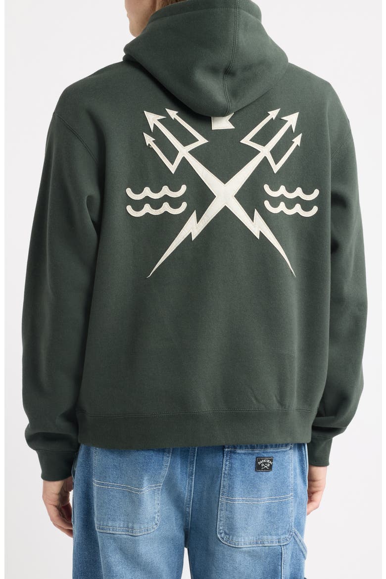 Alamo Logo Graphic Fleece Hoodie, Alternate, color, GREEN