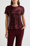 Anne Klein Sequined Short Sleeve T-Shirt