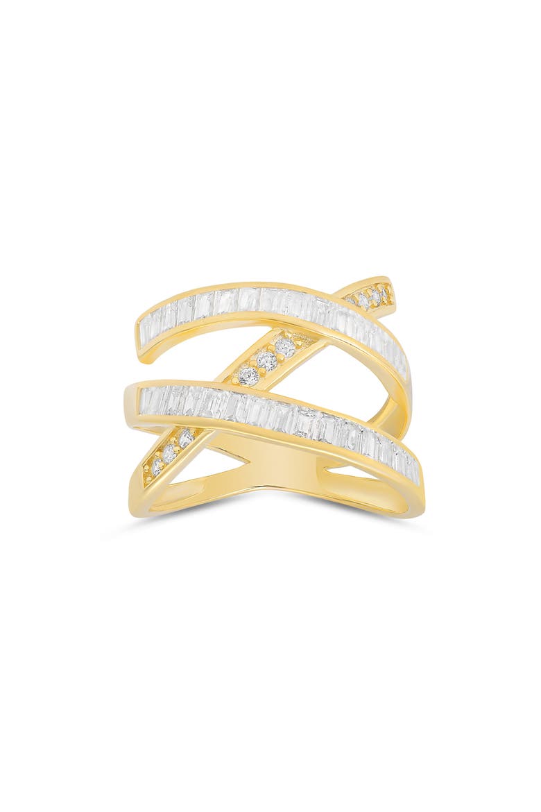Cubic Zirconia Highway Statement Ring, Main, color, GOLD