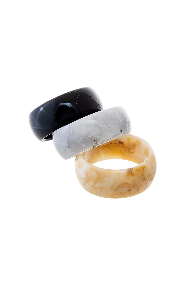BY ADINA EDEN Neutral Marble Resin Bangle Trio Set, Main, color, Multi-Color