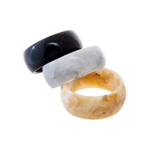 Neutral Marble Resin Bangle Trio Set