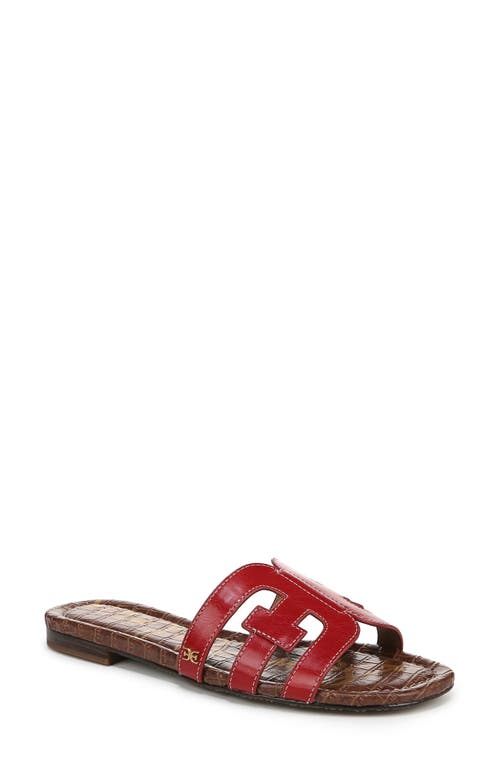 Sam Edelman Bay Slide Sandal Summer Red Leather In Summer Red
