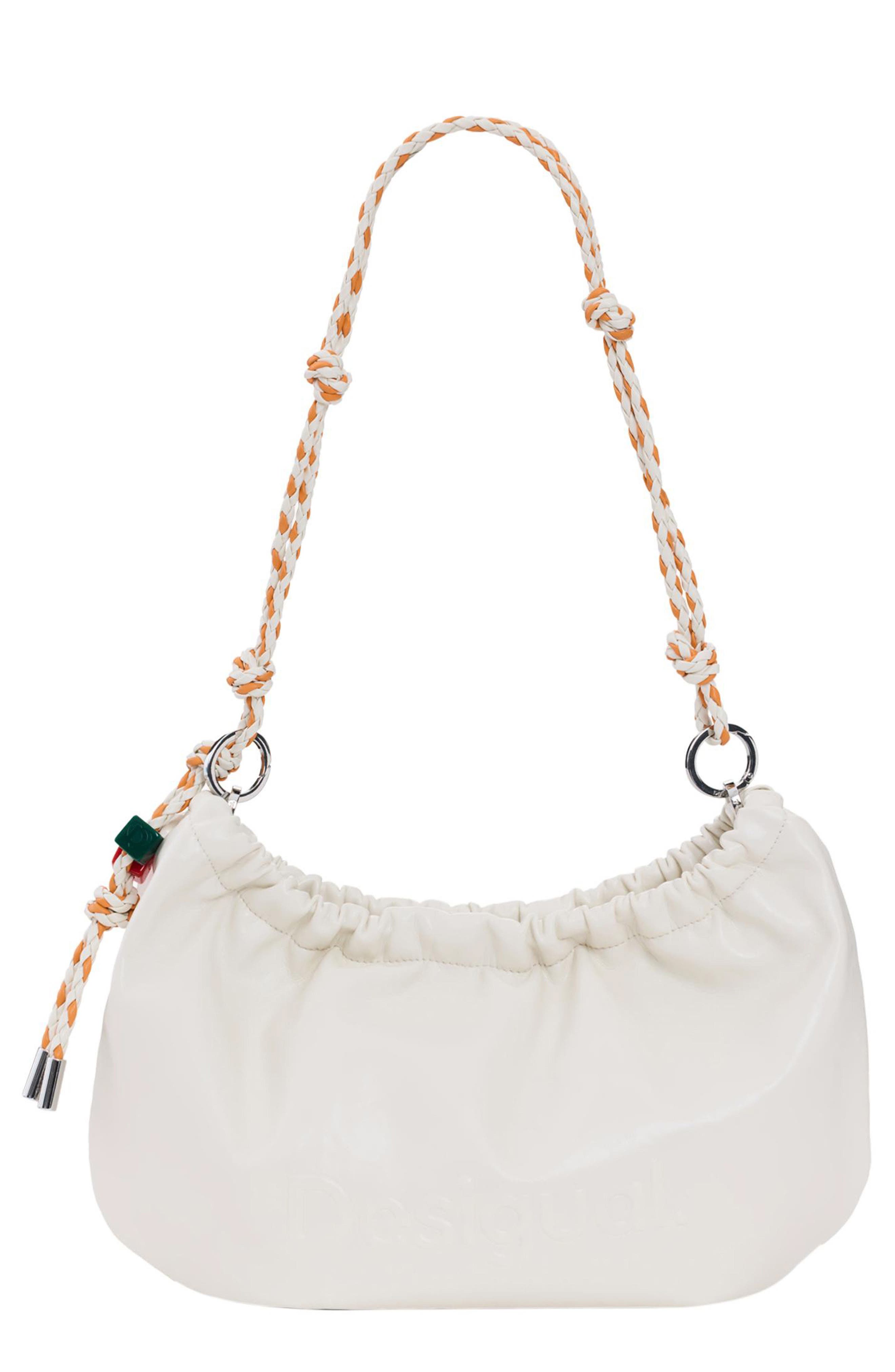Desigual Faux Leather Shoulder Bag, Main, color, Medium Beige