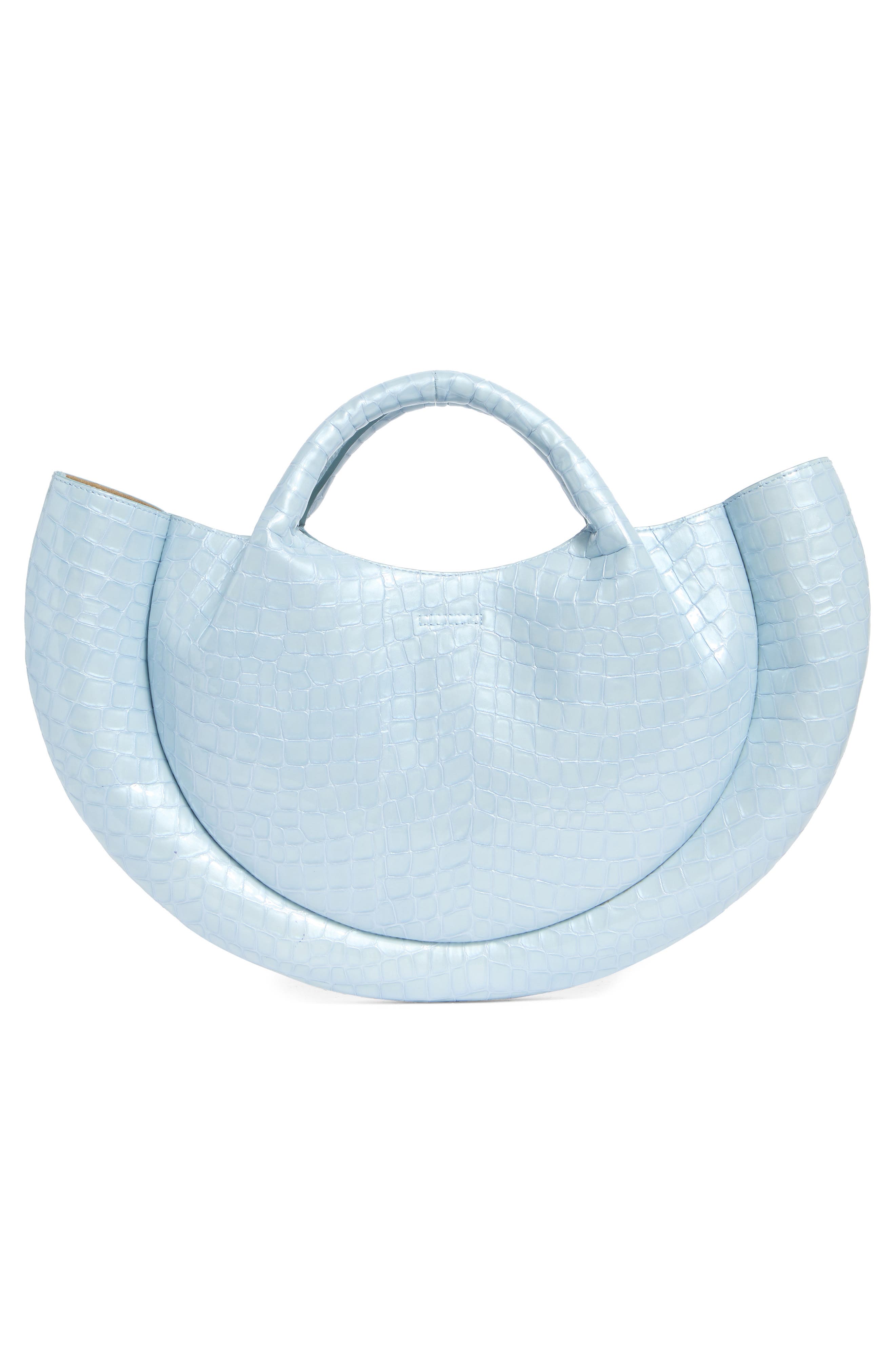 Cult Gaia Bella Croc-Embossed Leather Tote Bag, Alternate, color, 