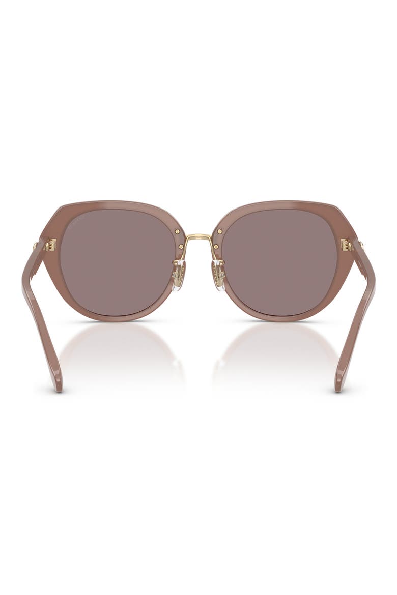 55mm Irregular Round Sunglasses, Alternate, color, MILKY PUTTY / PURPLE SOLID